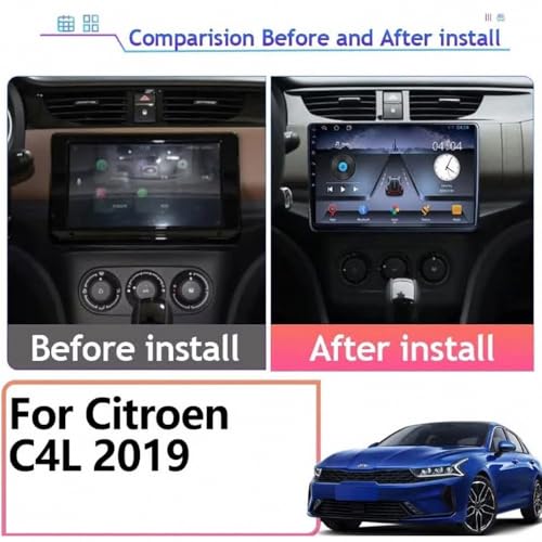 Pantalla Carplay Citroen C4L 2019 con cámara trasera para aparcar sin cables 2