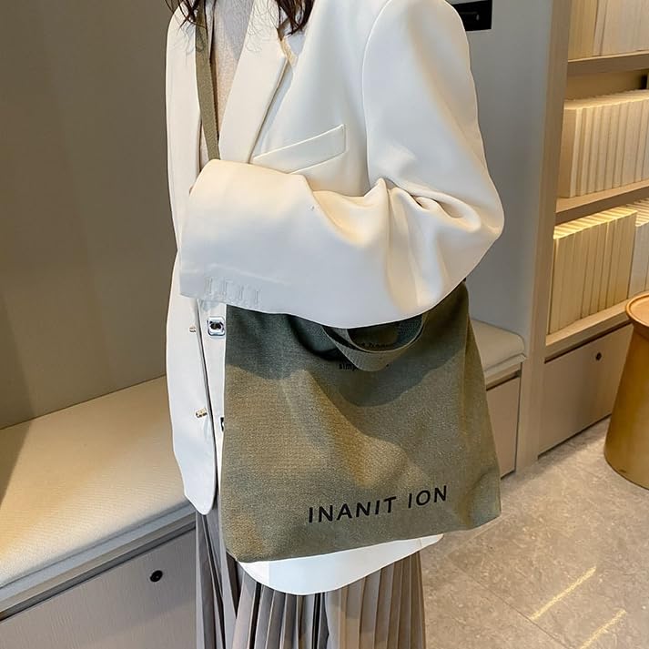 Bolso cruzado estilo japonés de lona – Bolso bandolera grande y portátil de lona lavada para hombres y mujeres miniatura 4