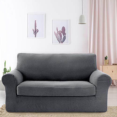 Deconovo Stretch Bankhoes, Fluweel Bankovertrekken voor Loveseat, Meubelhoes voor Woonkamer, Feest, 2 Zits, 145-175 cm… - Afbeelding 3