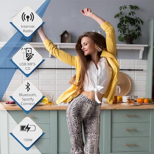 Philips Bluetooth & WiFi Stereo System for Home with CD Player, Spotify, Internet Radio, FM Radio, MP3 Playback, Crisp Highs and Rich Bass 100W, Remote Control Included - Image 5