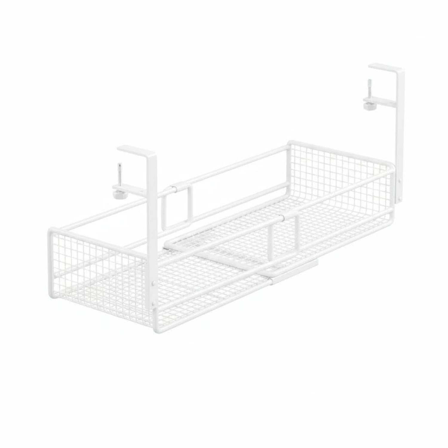 Under Desk Cable Tray Space Saving Under Desk Basket Hanging Cable Organizer for Office, Workstation, White | Magazine Racks | Home Organization | Household Supplies & Cleaning-image-21