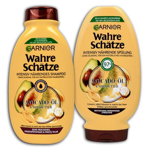TOPDeal 2 er Set Wahre Schätze Haarpflege Shampoo + Spülung Avocado-Öl und Sheabutter 300 +250ml