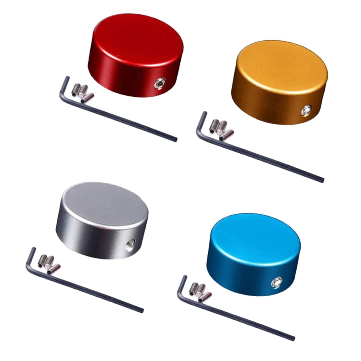 ibasenice 12ensembles Capuchons Aluminium Pour Pédales De Guitare De Toppers Bleu Vin Avec Accessoires Inclus Pour Effets De Guitare