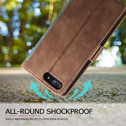 Housse de sac de téléphone iPhone 7 Plus antichoc avec rabat aimanté