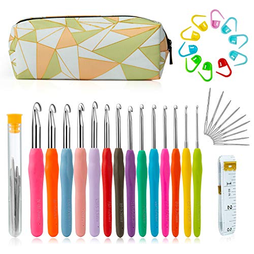 Agujas de Ganchillo, Comius Sharp 36 Piezas Ganchillos Crochet Agujas de Punto Coloridas Conjunto, Agujas de Ganchillos Kit de Ganchillos...