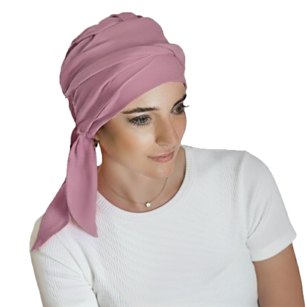 CAREBELL Smooth Turban-Mütze aus Bambus, für Chemotherapie oder Alopezie, Rosa, One size
