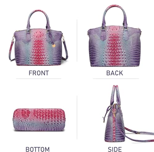 Image of Makcr Joacbv Women Purse Satchel Bag Long Crossbody Classy Tote Bag Top Handle Vegan Leather Ladies Handbags Embossed Pattern