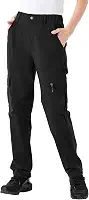 Calça cargo feminina resistente à água, secagem rápida, FPS 50+, para viagem, acampamento, trabalho, bolsos com zíper