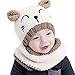 Kfnire bebé Sombrero y Bufandas, otoño Invierno niños niñas Lana Punto Gorras y Bufanda Conjunto (Beige)