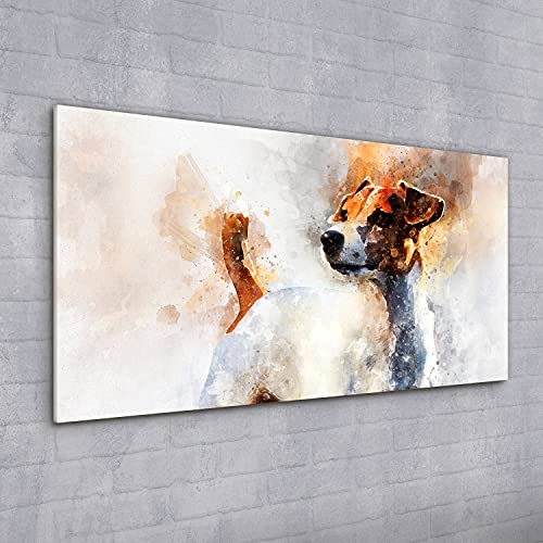 Image sur verre 100x50cm salon chambre avec impression d'art Jack Russell