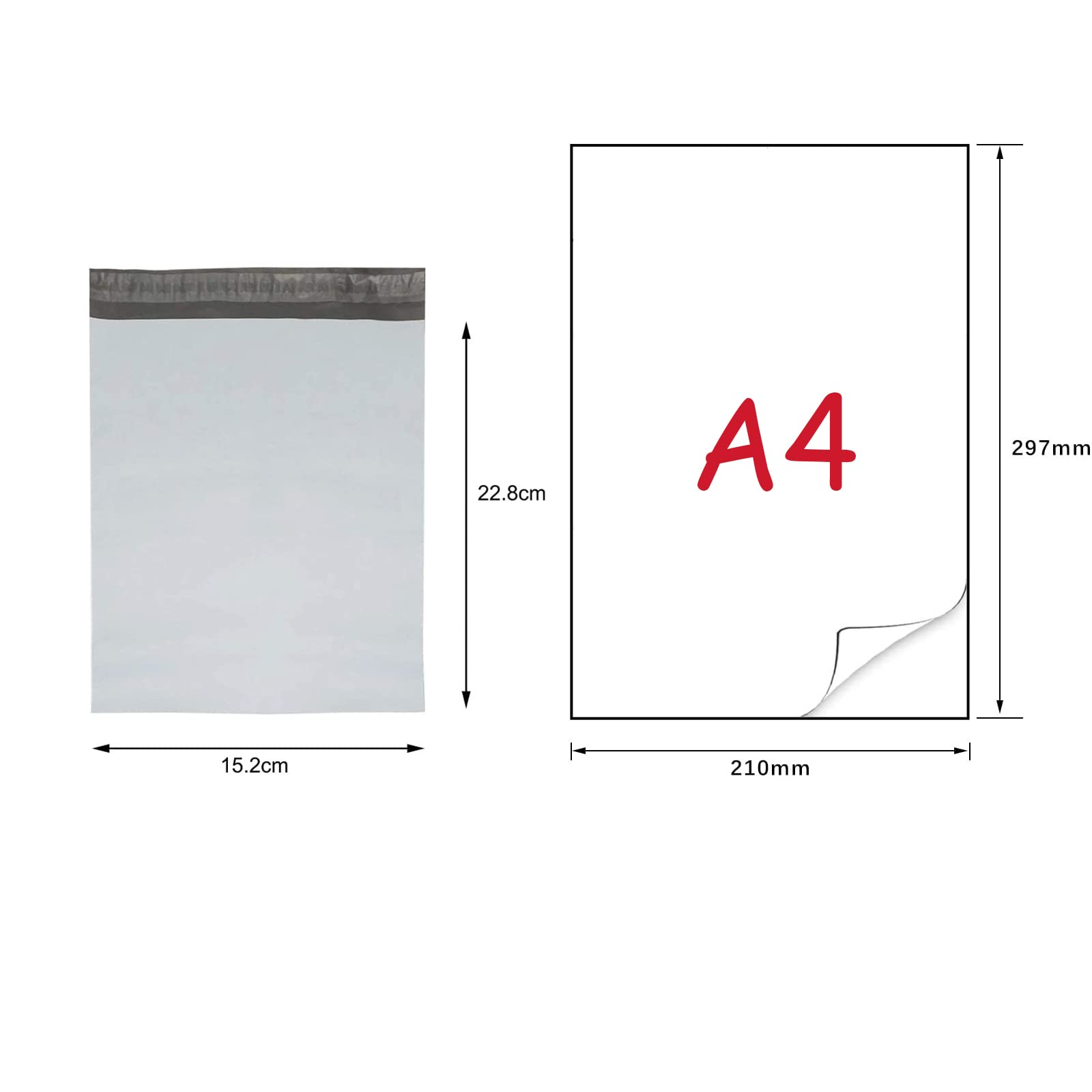 100 sztuk ogólnych plastikowych kopert pocztowych 6 cali x 9 cali (15,2 x 22,8 cm) worki polietylenowe