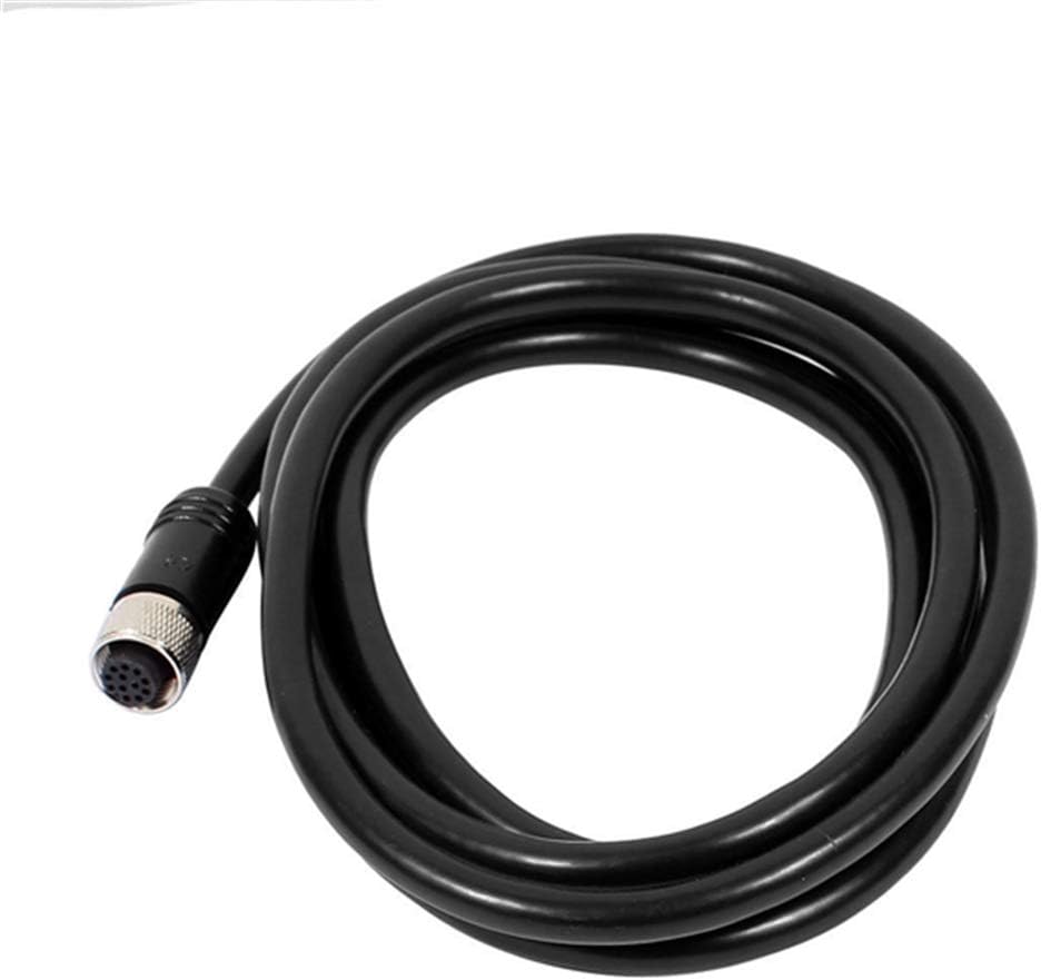 Elecbee M12 Cable A-Code Single Female Head Straight Connector Aviation Socket Electrical Cable (12 Pin 1M/3.3ft Cable)