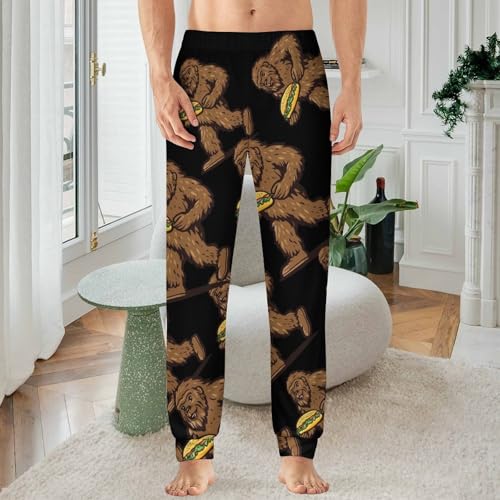 Sasquatch Bigfoot Carrying Tacoes Men's Pajamas Pants Lightweight Sleep Lounge Pant Pjs Bottoms Casual Sleepwear2