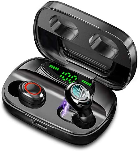 Tiksounds True Wireless Earbuds Bluetooth 5.0, with Charging Case 2200 mAH 80H Playtime, Bass Stereo Bluetooth Earbuds, IPX7 Waterproof, Touch Control, Built-in Mic