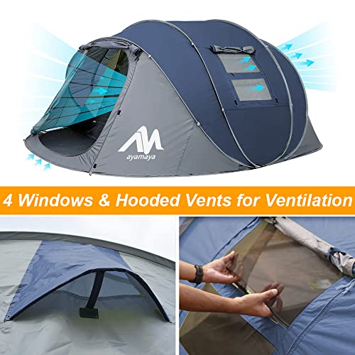 Pop Up Tent & Tent Footprint, Ayamaya Pu 3000 Waterproof Tent Ground Cloth For Family Camping Tents With 6 Tent Stakes For Camping Hiking Picnic #TOP4