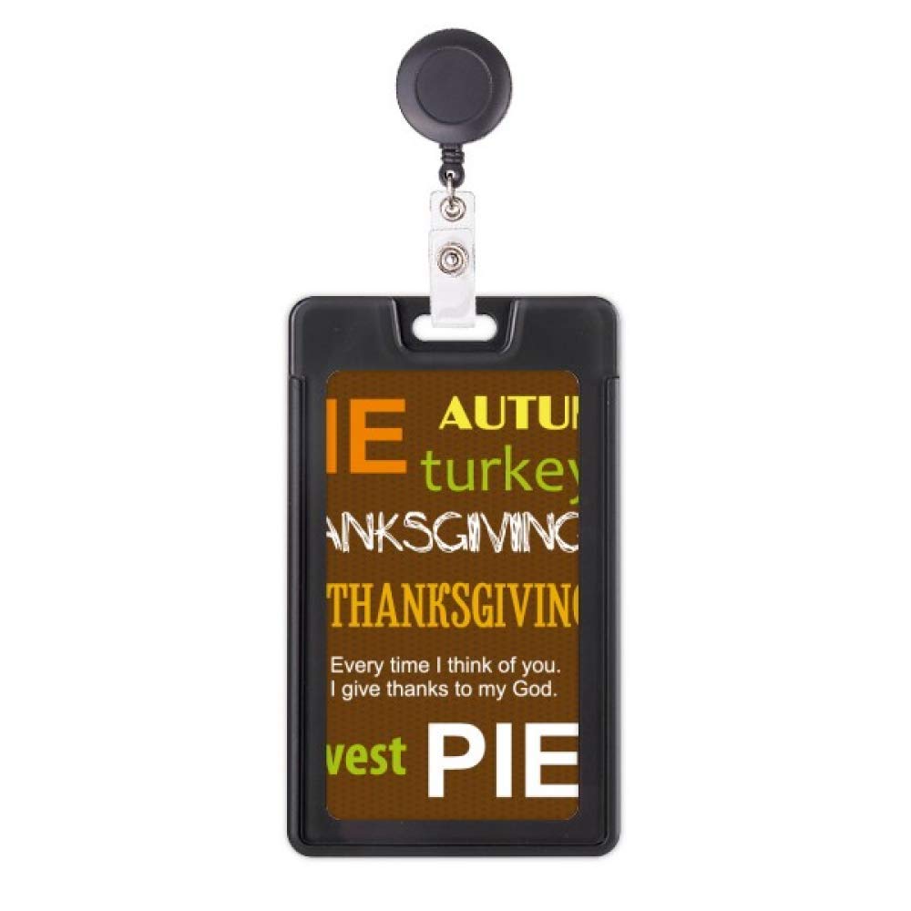 Badge rétractable anti-perte attache solide tarte Thanksgiving