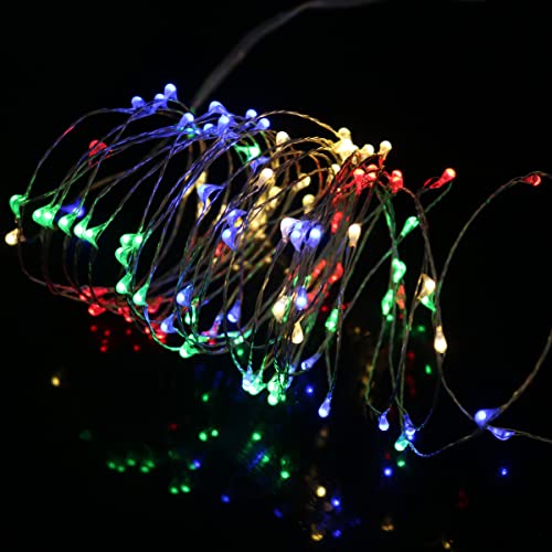 Dreamworth 40 Ft 240 Led's Silver Wire Lights,Remote Battery Operated Led String Lights 8 Lighting Mode Waterproof With 13 Key Remote Control For Christmas Holiday, Wedding, Parties(Multicolor) #TOP3