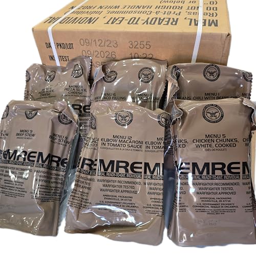 2026 Inspection Dated MREs, Assorted Flavors, U.S. Military Surplus (6 Individual MREs)