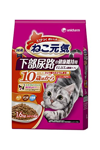 ねこ元気 下部尿路の健康維持用 10歳頃から まぐろ かつお 白身魚入り 1.6kg