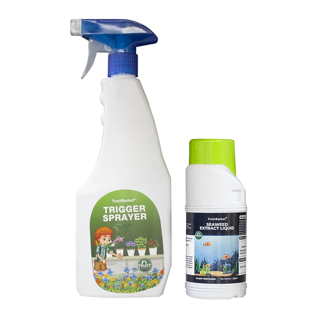 TrustBasket Seaweed Extract Liquid Fertilizer Spray kit for Plants - 250 ml - Organic Liquid Fertilizer for Both Plants and Soil Health for all Indoor and Outdoor plants (B09B4146FT) Amazon Price History, Amazon Price Tracker