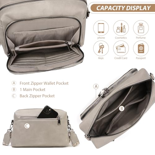 Image of Womens Crossbody Purses,Vegan Leather Medium Cross Body Purses Bag for women,Crossbody Messenger Bag Built in Wallet