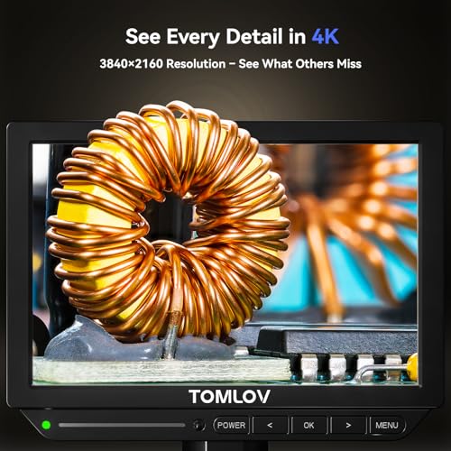 Image of TOMLOV Autofocus 4K Digital Microscope: 8 inch TM4K-AF Flex Arm HDMI Micro Soldering Microscopes for Adults, Side Lights Coin Microscope, 52MP LCD Microscopes with Screen, Electronics Repair Mat,16GB