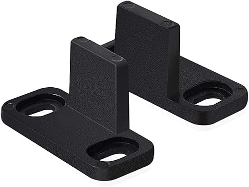 Homode Guía de suelo para puerta de granero, metal negro mate montado en el suelo, guía inferior ajustable para puertas correderas (paquete de 2)