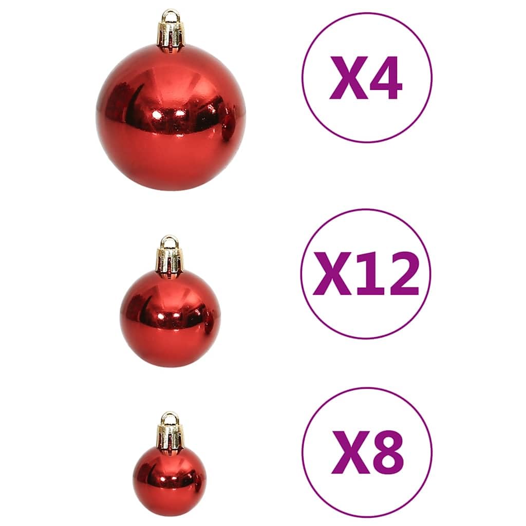 Mangloder Set di 111 palline di Natale rosse in polistirolo, ciondoli per albero di Natale in 3 misure da 3 a 6 cm, opache, glitterate, lucide e cave, per abete, Avvento, finestre e ghirlande, con