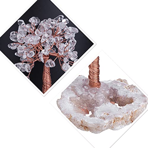 Nupuyai Natural Healing Rock Crystals Tree of Life with Geode Cluster Base - Image 3