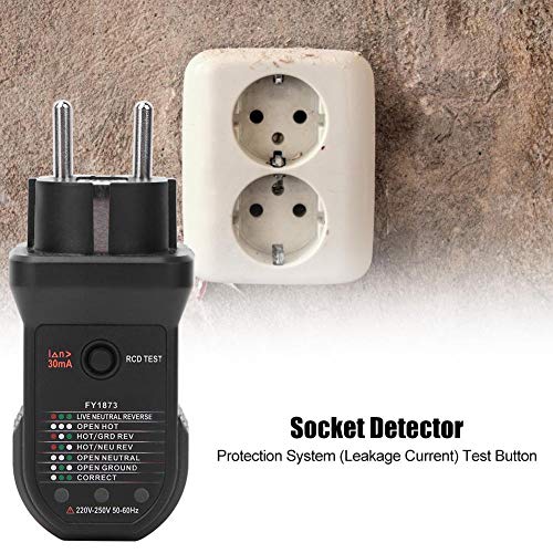 FY1873 Socket Tester, Outlet Tester Light Indicator Safety Testing Detector (EU Plug 220V)(EU Plug 220V) - Image 4