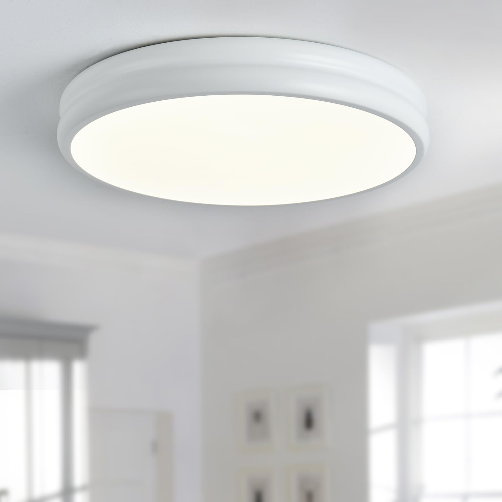 Naoeoon Plafon Led Techo,40cm Plafón Blanco Moderno,4000K Lampara Techo Redondo 36W Lámpara de Salón para Balcón,Cocina,Hall,Salón,Dormitorio