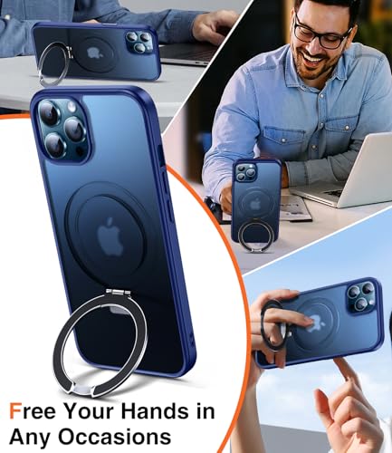 Chicfun 3-in-1 [Magnetic+Kickstand+Ring Holder] for iPhone 12 Pro Max Case Stand Ring Holder Compatible with MagSafe, Military Shockproof Protective Matte iPhone 12 Pro Max Phone Case Kickstand Cover - image 2