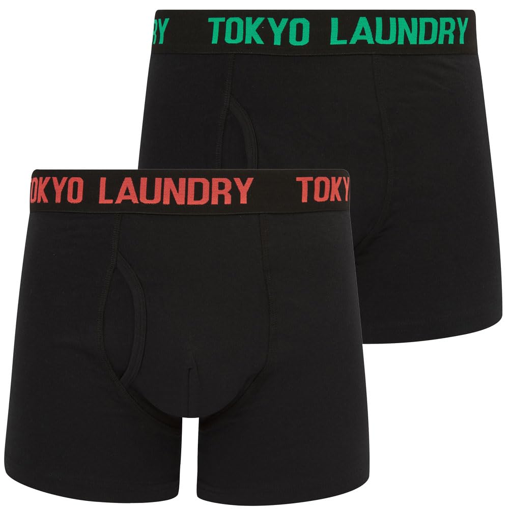 Tokyo Laundry Men's 2 Pack Gift Box Stretch Cotton Boxer Shorts Set