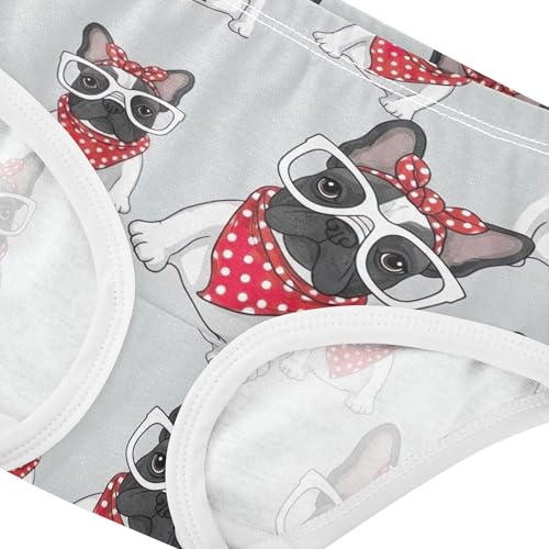 Fun Girls Underwear Toddler 2t Cotton Cute Panties Girl Cute French Bulldogs White Dots Underpants Briefs4