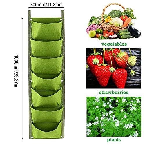 Bolsas para colgar macetero verticales para ganar espacio en paredes de patios pequeños 4