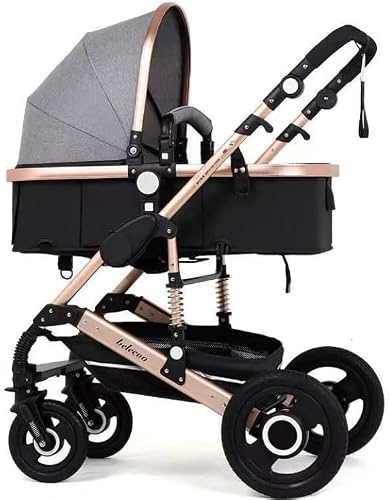 Baby Stroller 2 in 1 Portable Baby Carriage Folding Pram-Black