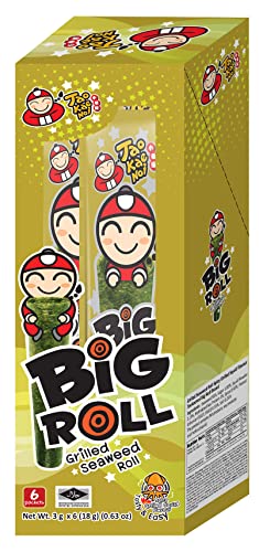Tao Kae NOI Grilled Seaweed Big Roll Spicy Grilled Squid Flavour, 6 x 3 g