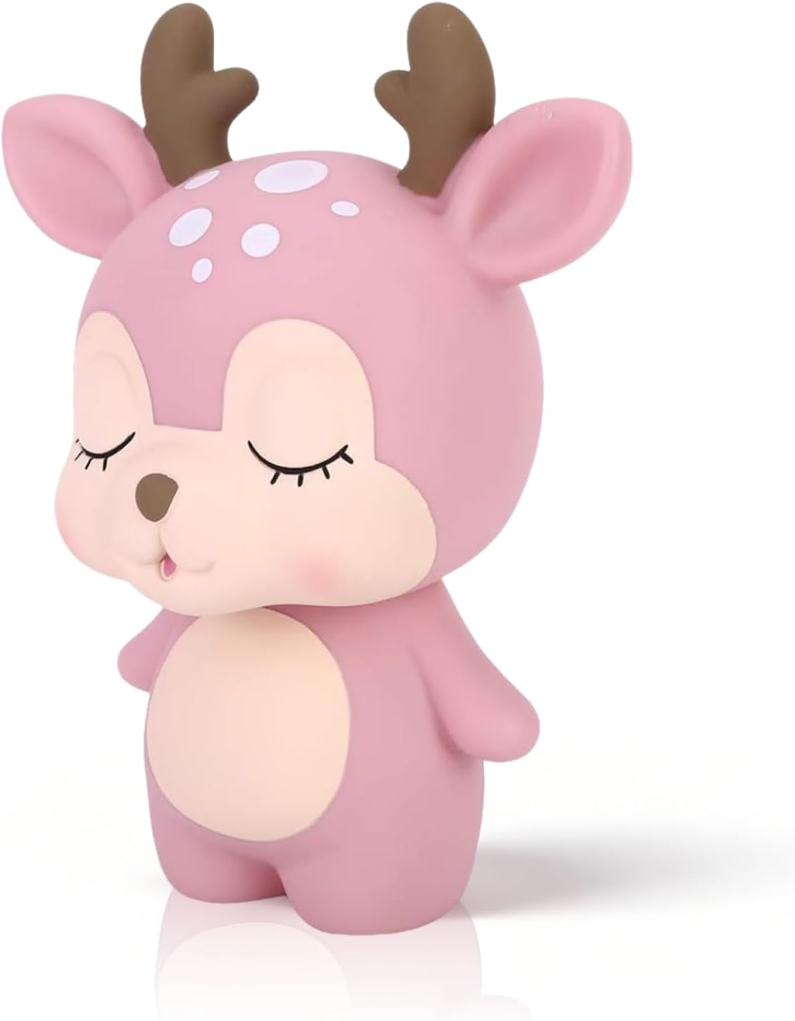 Cute Deer Money Bank, Unbreakable Piggy Bank Pink Deer Figurine Cartoon Animal Shape Plastic Money Box for Boys Girls Children Home Decoration Desktop Ornaments