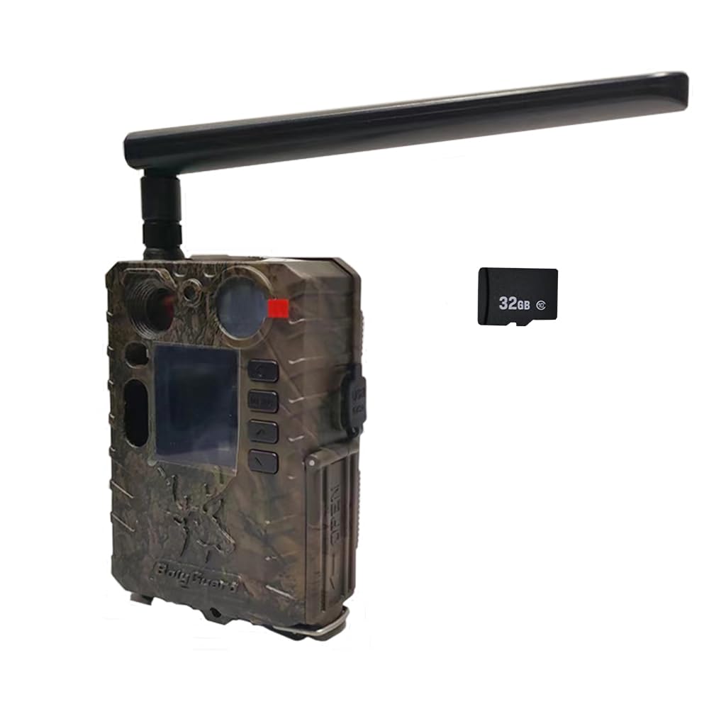 BolyGuard Kamera myśliwska, 4G LTE kamera myśliwska 4K / 37 MP Full HD, MMS GSM czujnik ruchu, widoczność w nocy, kamera na podczerwień z kartą SD 32 GB i czytnikiem kart