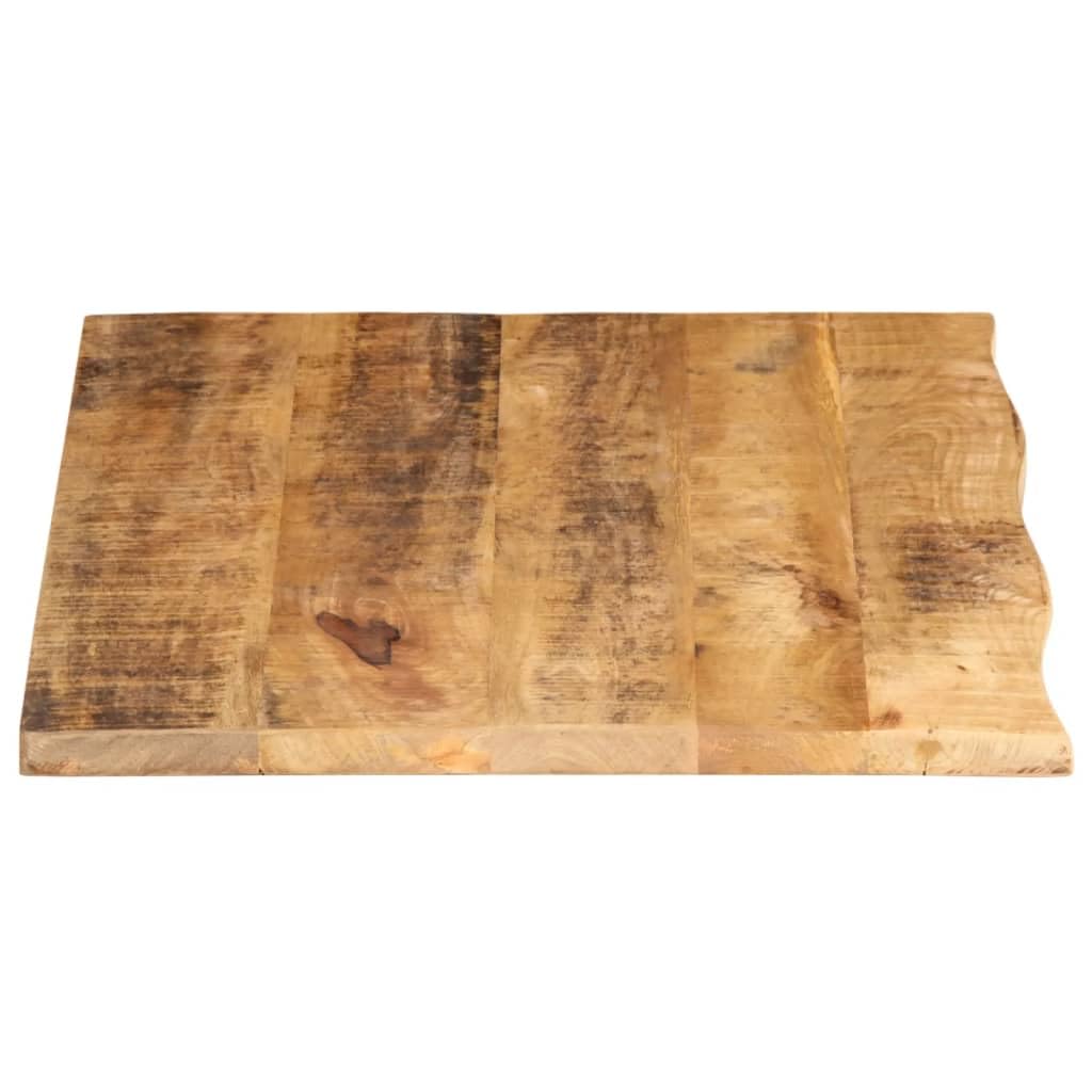 vidaXL Tablero de Mesa Borde Natural Madera Maciza Mango 80x60x2,5 cm