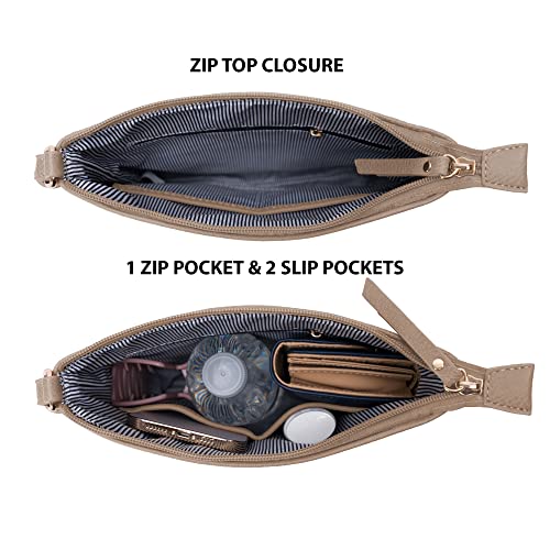 Image of Solene Crossbody Bag Functional Multi Pocket Messenger Purse Top Zip Closure Shoulder Handbag With Adjustable Strap