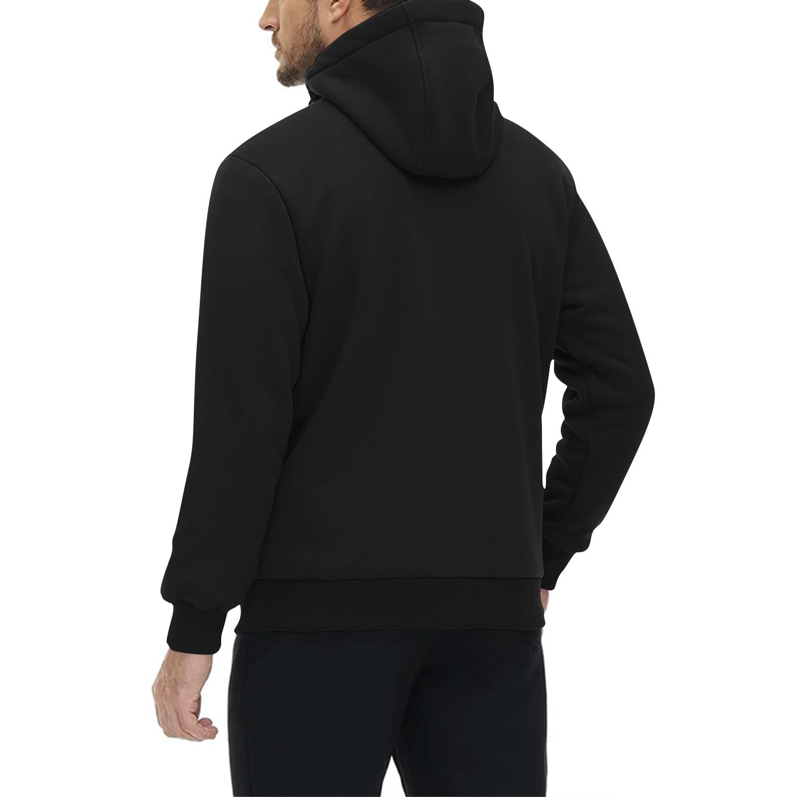 Générique Sweat à Capuche Homme Veste Polaire Chaude et Épaisse Hoodie Sweatshirt Hiver Manches Longues Pull Homme Polaire Chaud Sweats à Capuche Casual avec Poche pour Hiver et Automne Vetement
