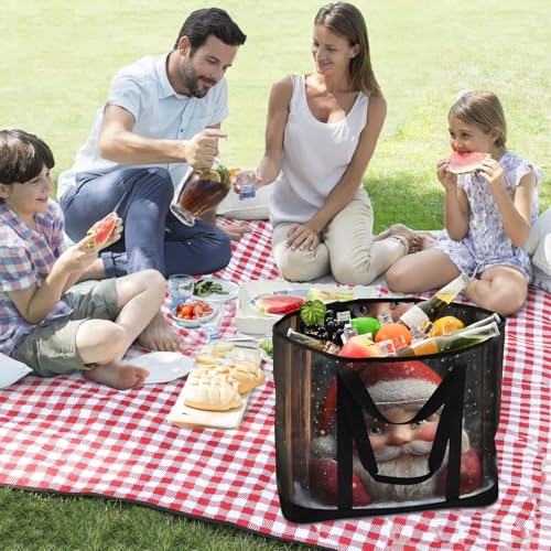Santa Claus Cute Large Insulated Tote Bag for Grocery Shopping Reusable Tote Bags for Women Men, Cooler Bag with Zippered Top & Handles for Beach Picnic Travel3