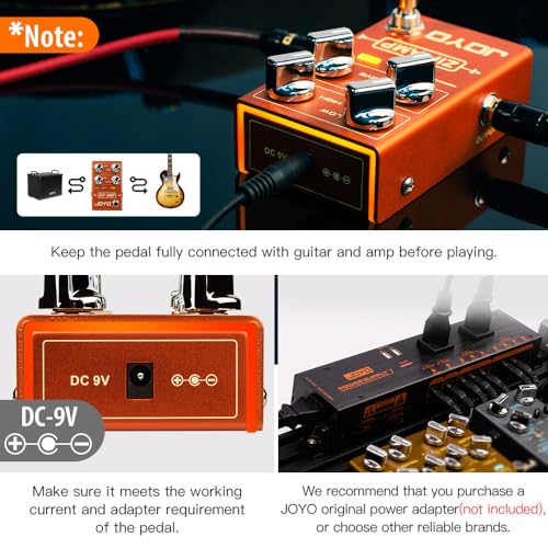 Image of JOYO Compression Overdrive Guitar Pedal, 3-Mode COMP Toggle from Clean Boost to Rich Crunch with 2-Band EQ, True Bypass (ZIP AMP R-04)