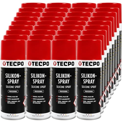 TECPO Spray de silicona lubricante, lubricante, lubricante, espray protector, producto de cuidado (36 x 400 ml)