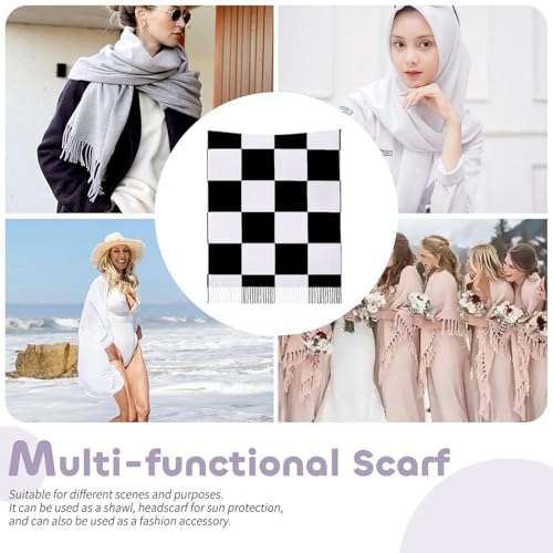 Women's Shawl Scarves, Faux Cashmere Fringe Shawl Wraps for Travel Wedding Party3