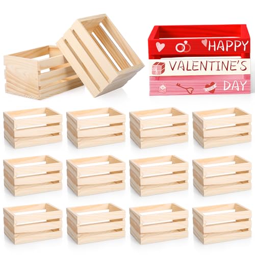 Roowest 12 Pcs 12 Pcs 6.5'' Small Wooden Crates for...