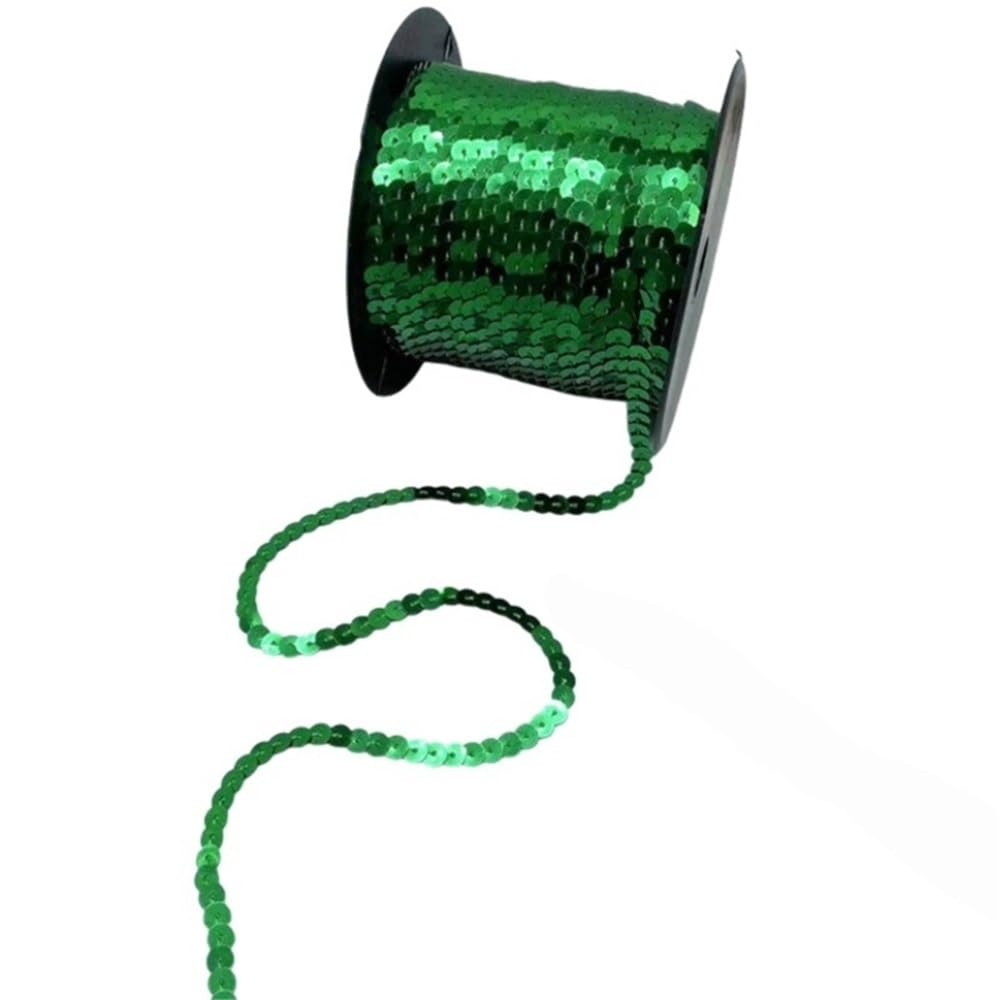 Lamówki cekinowe do szycia Cekinowa luźna okrągła wstążka z cekinami 6 mm, wiele rozmiarów(Red,100Yards)