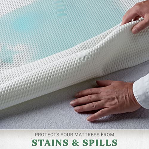 Image of STYLINEN Tencel Eucalyptus Waterproof Mattress Protector - 100% Waterproof, Ultra Soft & Cooling with 16 Deep Pockets, Noiseless Protection from Stains & Spills (Queen)