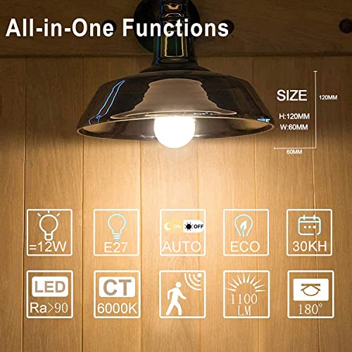 LED Sensor Lamp 12 W E27 6000 K Motion Sensor Light Control Radar Lamp Pack of 2 – Bild 3